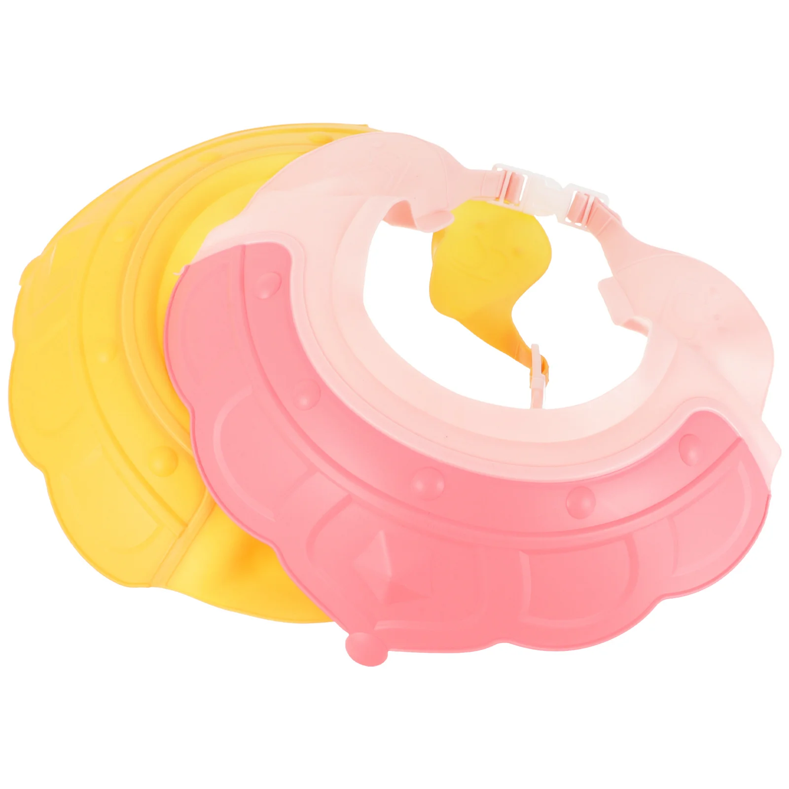 หมวกอาบน้ำเด็ก 2 ชิ้น ปรับได้ ซิลิโคน ป้องกันน้ำเข้าตาและหู สวมใส่ง่าย ป้องกันน้ำเข้าผมเด็ก