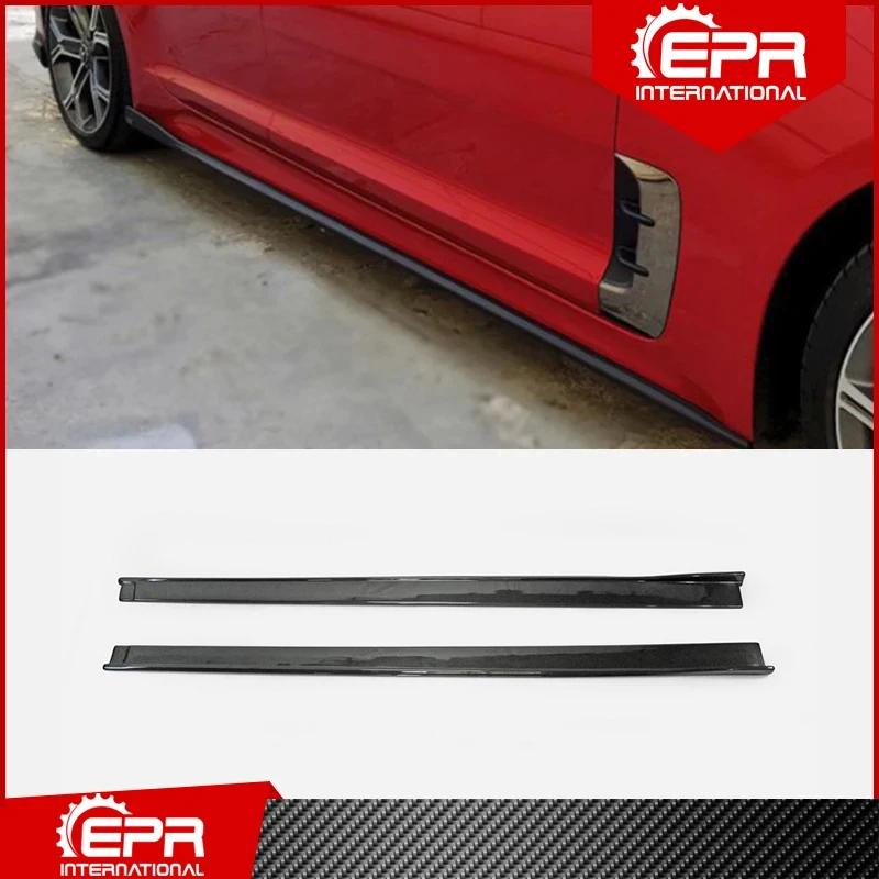Hot EPR Car Body Kit Carbon Fiber Glossy Black Screw Fixation Type M Side Skirt Extension Model A--SSX-M for Kia Stinger