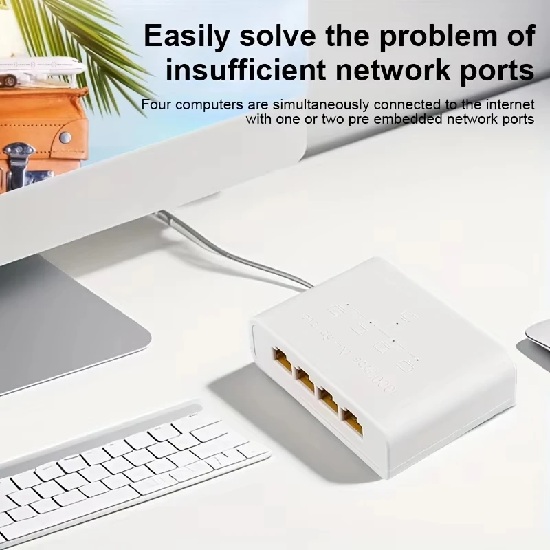 محول الشبكة 4 منافذ التبديل إيثرنت 1000Mbps جيجابت عالية الأداء الذكية الجلاد محور حاقن الإنترنت للمكتب المنزلي