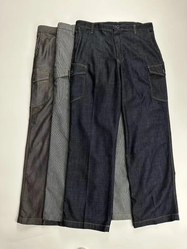 

Retro Japanese Sle Loose Men's Workwear Pants Large Size Jeans Straight Leg Long Trousers Wide Leg Skateboard Pants
