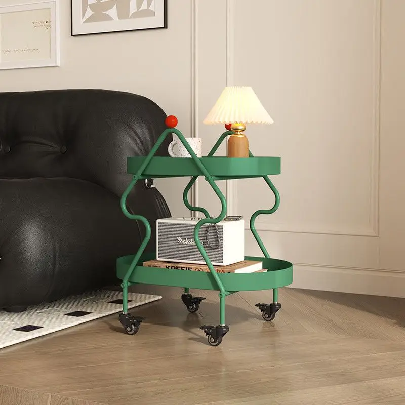 

Modern Side Tables Movable Couch Table Center Corner Table Stylish End Table with Storage Versatile Snack Cart for Living Room