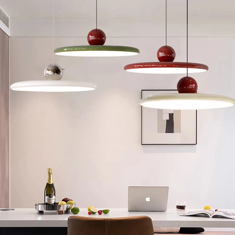 

Nordic Led Pendant Lights Color Round Flying Saucer Chandelier Macaron Bedroom Dining Room Kitchen Restaurant Home Lighting