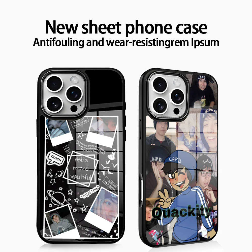 

Quackity Fanart Phone Case For IPhone16 15 14 13 12 11 Pro Xs Max Mini XR X 7 8 Plus Luxury Mirror Hard Funda