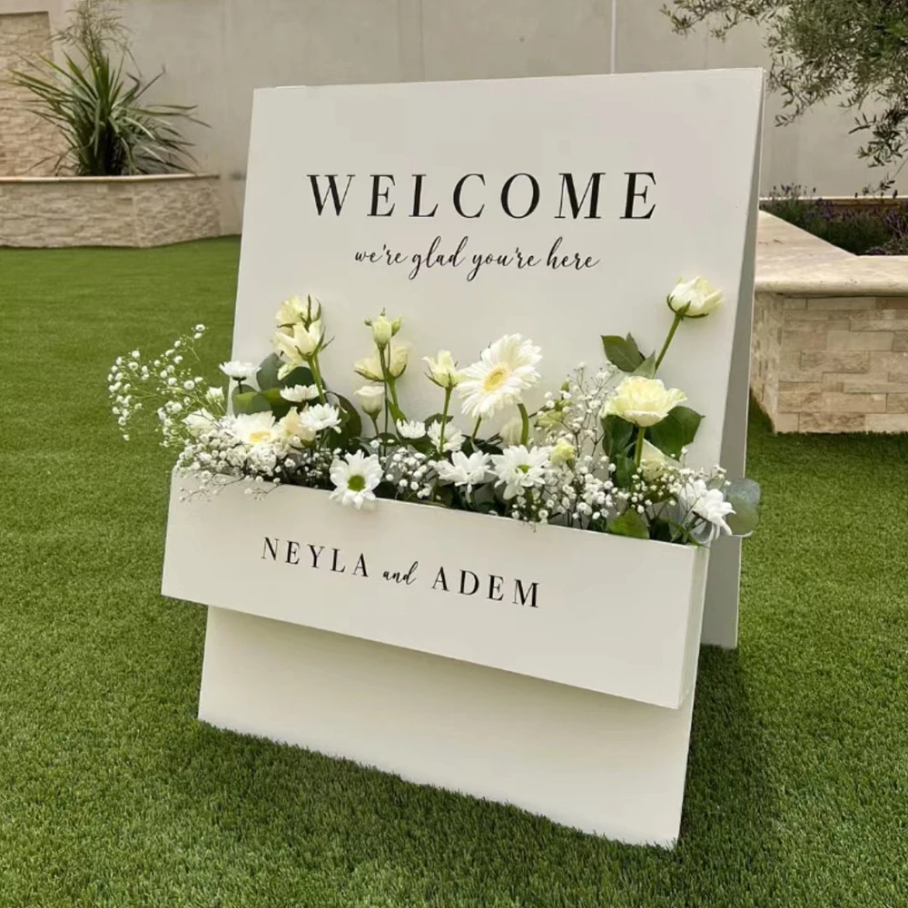 

Wedding Sign Decal Welcome To Our Wedding Stickers Personalized Name Vinyl Stickers Custom Party Mirror