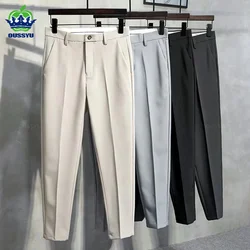 New Spring Autumn Suit Pants Men Business Classic Grey Black Khaki Straight Korean Formal Trousers Male Plus Size 27-40 42