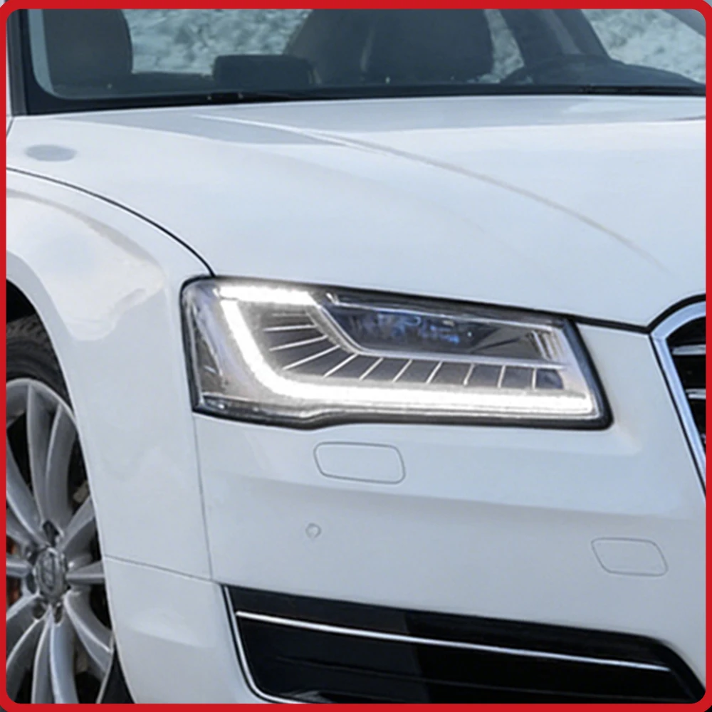 For Audi A8 D4 2011-2013 Headlights Assembly Upgrade LED Lens Car Accessories Startup Effect Streamer Turn Light Plug and Play