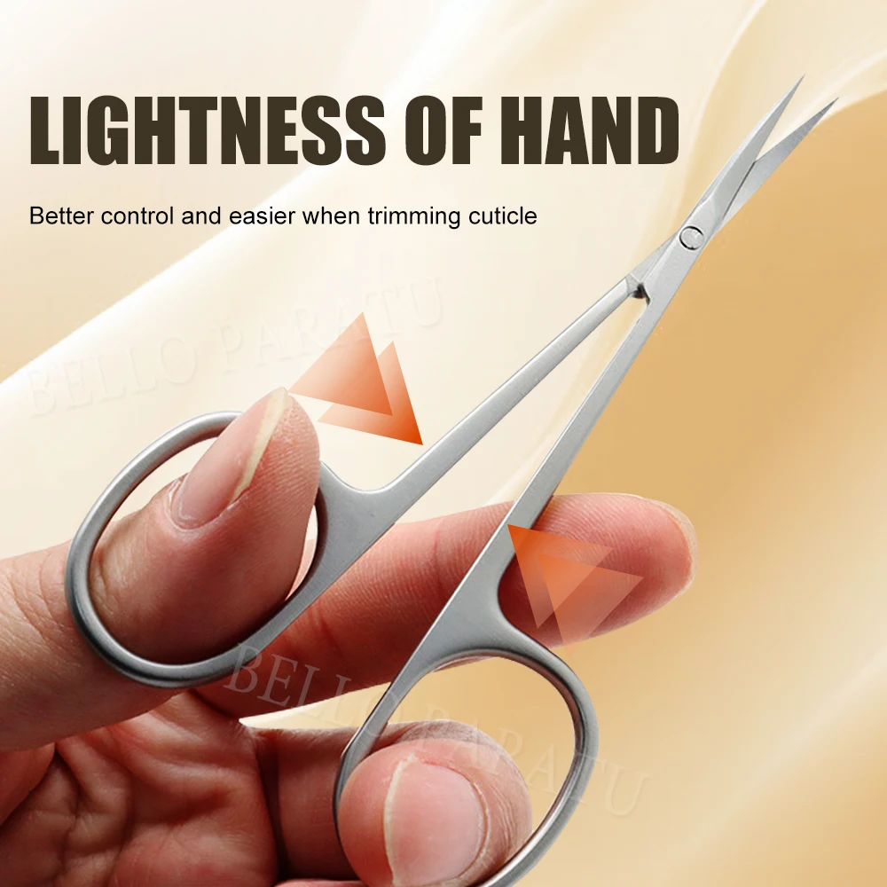 1 pz extra fine curvo forbici per cuticole multiuso manicure rimozione della pelle morta per unghie strumenti di arte ciglia forbici per sopracciglia
