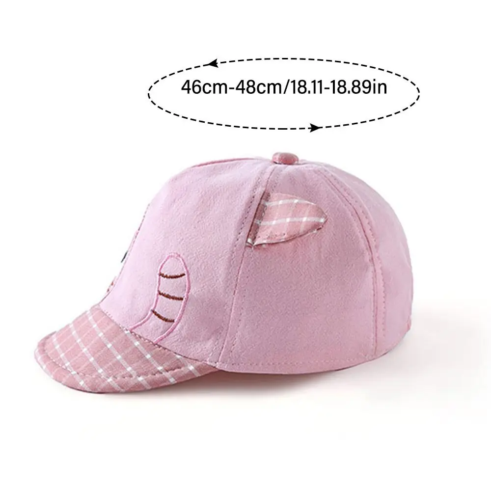 Children Cartoon Cat Pattern Soft Cotton Baseball Cap Cute Boys Grils Hats For Kids 6-36 Month
