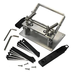 304 Stainless Steel Craft Leather Splitter Machine DIY Manual Cutting Peeler Rolling Bearing Tools +1 Box (10 Blade) 100MM*18MM
