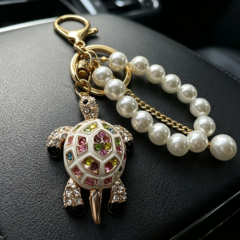 1PC Metal Cute Turtle Keychain, Car Key Hook, Women Bag Charm, Holiday Gift, Keyring Pendant