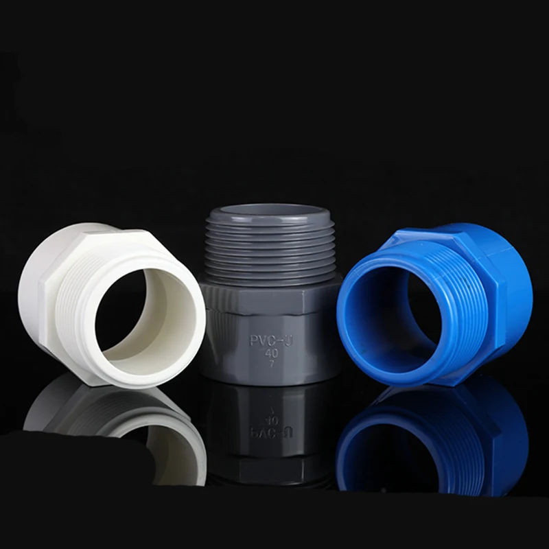 5Pcs/Lot 1/2''~1.2''Male Thread PVC Pipe Straight Connector Aquarium Fish Tank Adapter Water Supply Tube Joints