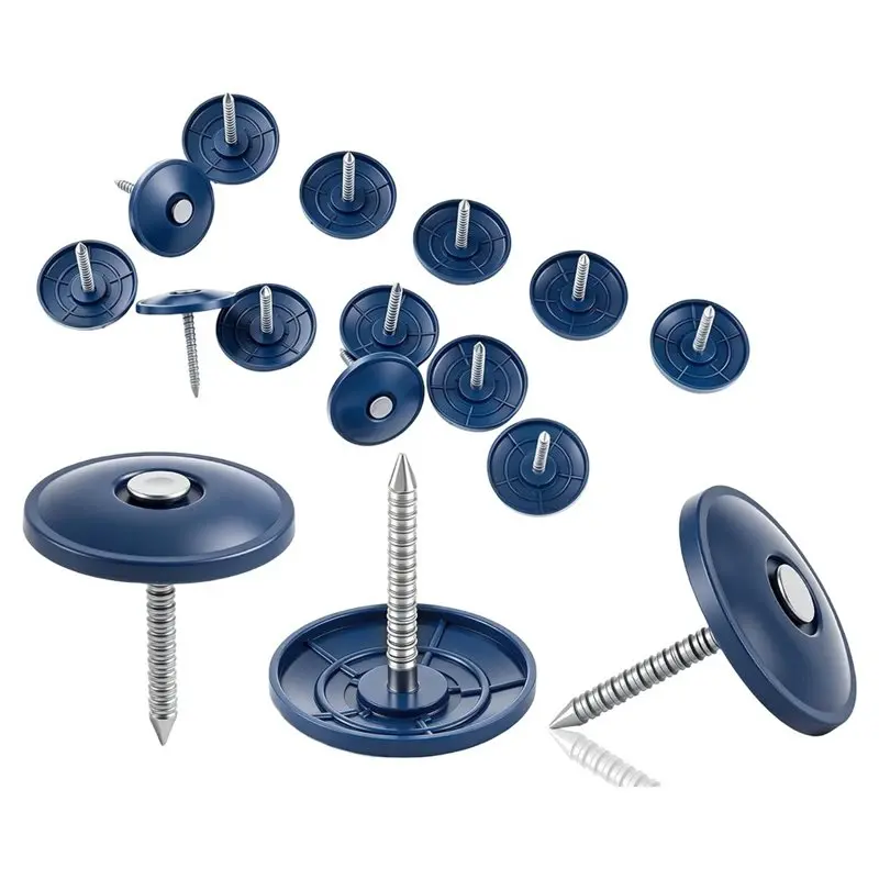 PHFU-Waterproof Membrane, 300 Pack Plastic Cap Nails, 1 Inch Round Roofing Nails- For House Wrap, Felt Film, Insulation Board