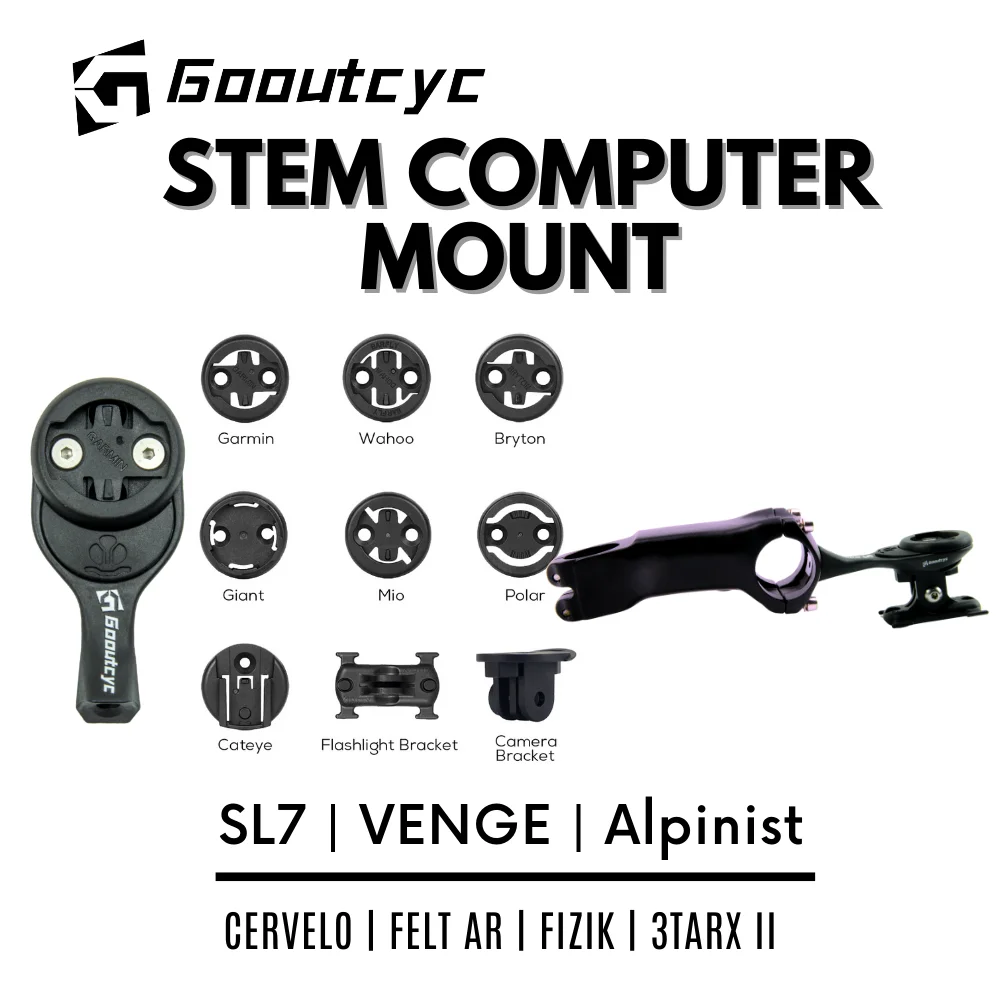 

Gooutcyc Computer STEM Mount FOR SL7 SL6 Stem Handlebar FLY Garmin Bryton Garmin Wahoo Cateye Bryton GoPro Nylon Light Mount