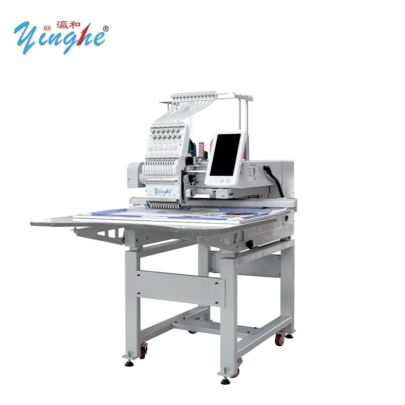 Robust 1201 Embroidery Machine 1 Head 12 Needles Computerized For Cap Jeans Socks Flat Sheet Custom Logo Embroidery