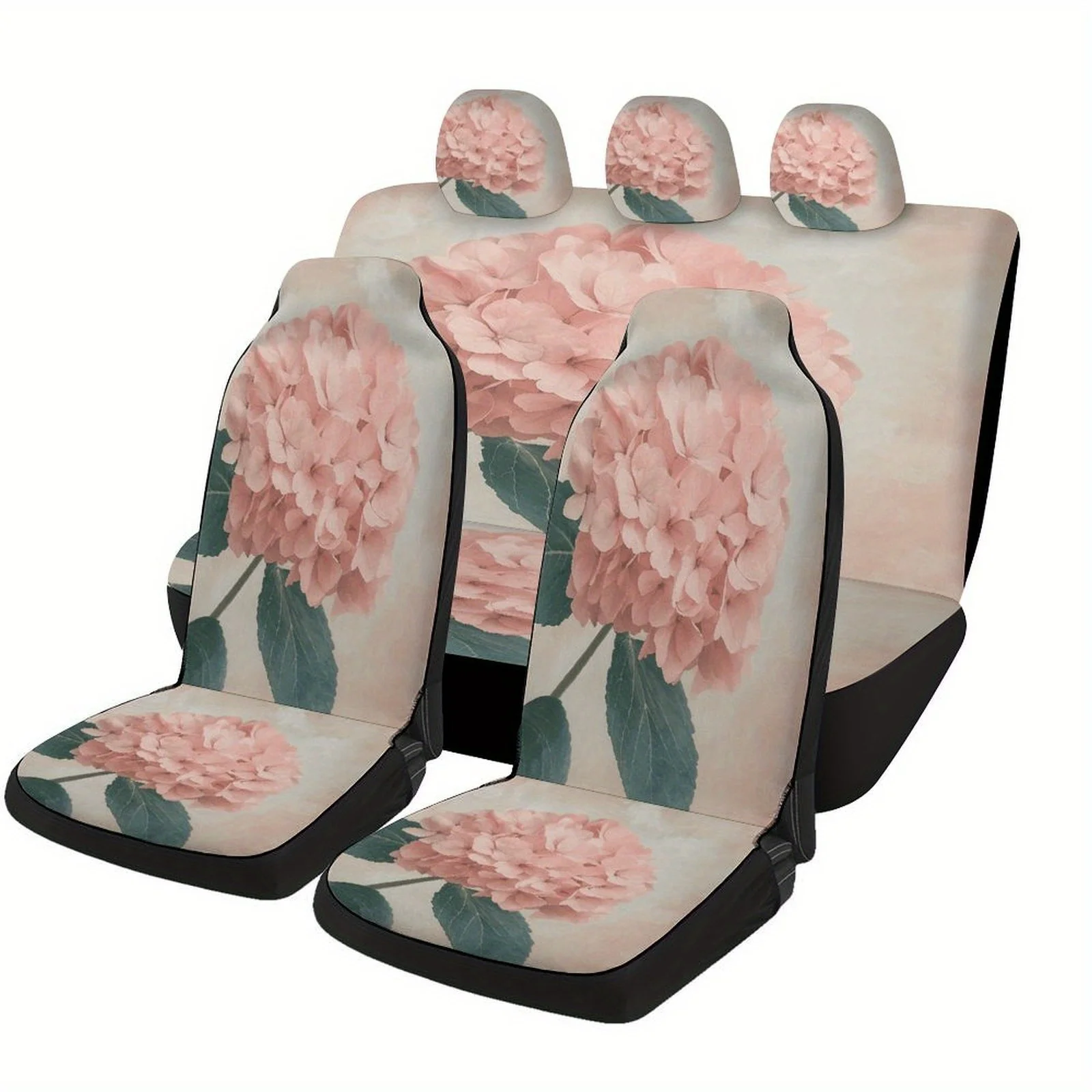 

Набор чехлов для автомобильных сидений с узором в виде гортензий, подходящий для различных автомобилей. Стильные и уникальные, эти полные комплекты чехлов обеспечат вам полную защиту.