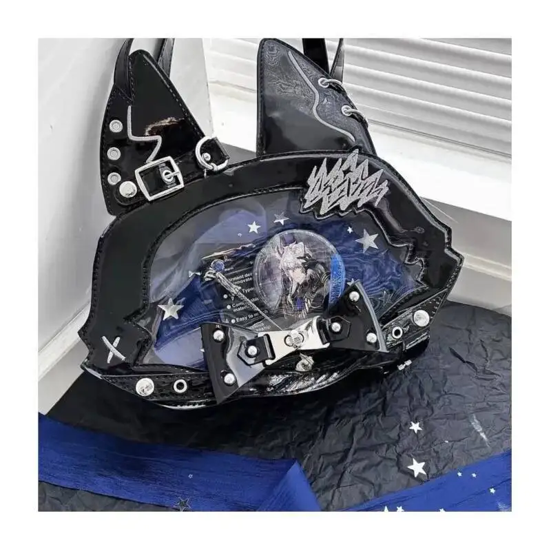 

Bloom Haruku Cat Cute Anime Black Ita Handbag 2025 Women Kawaii Casual Crossbody Bags Female Sweet Pain Bag Aesthetic