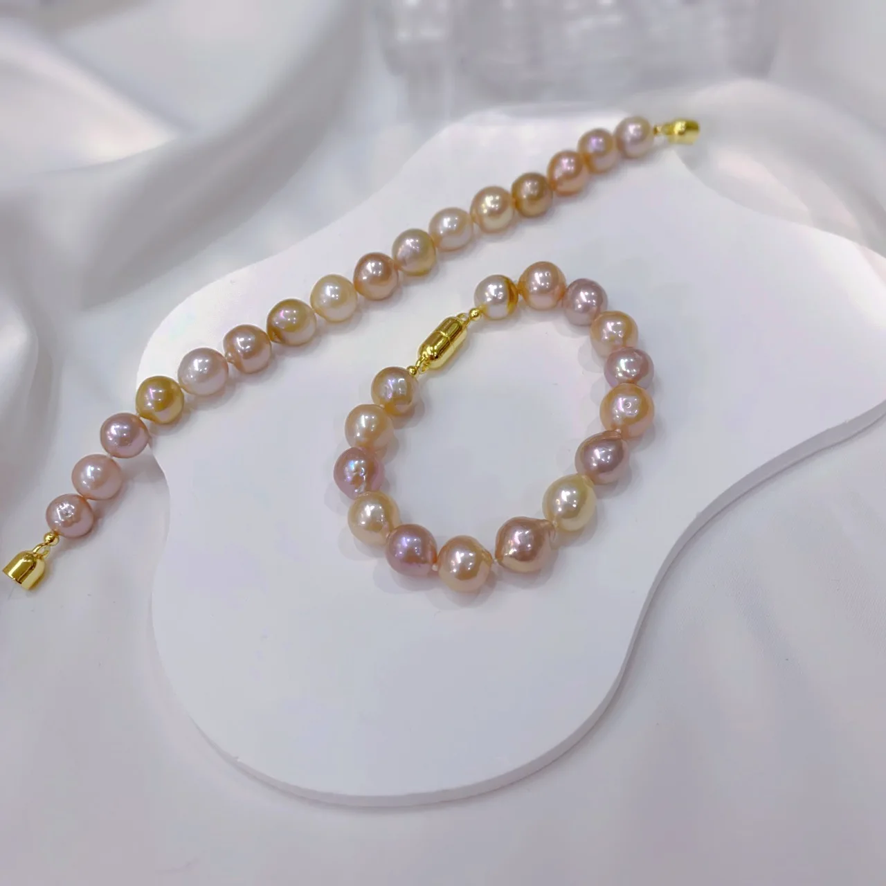 

Colorful Candy French Candy Color Natural Freshwater Pearl Bracelet Elegant Pearl Jewelry