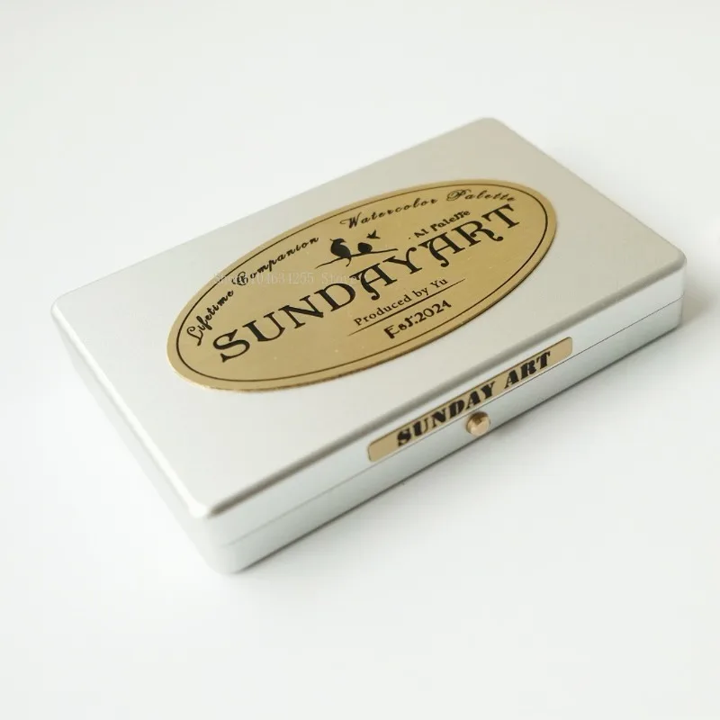 24color Brass-aluminum Portable Watercolor Pigment Colour Modulation Box Art College Students Outdoor Sketching Painting Supplie