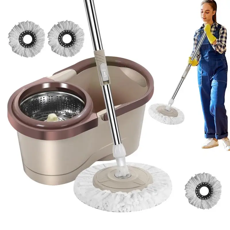 

Spin Mop Labor saving Lazy Hand free Hand washing Mop Self twisting Water Household Cleaning Mop Bucket Mop Floor Cleaning Tool