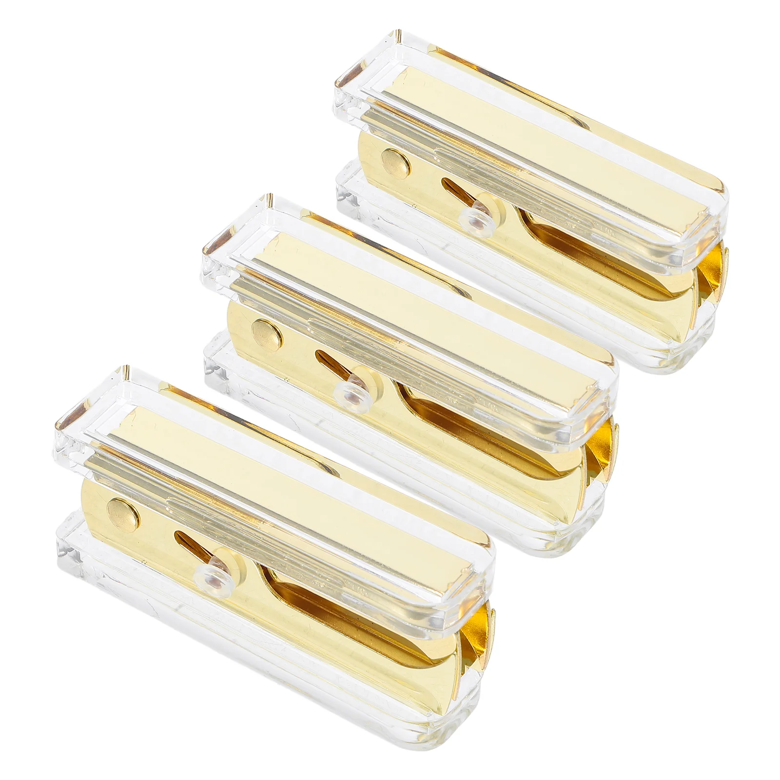 

3pcs Golden Staple Remover Ergonomic Compact Metal Nail Extractor Tool for Office Home School Clear Acrylic Design Portable