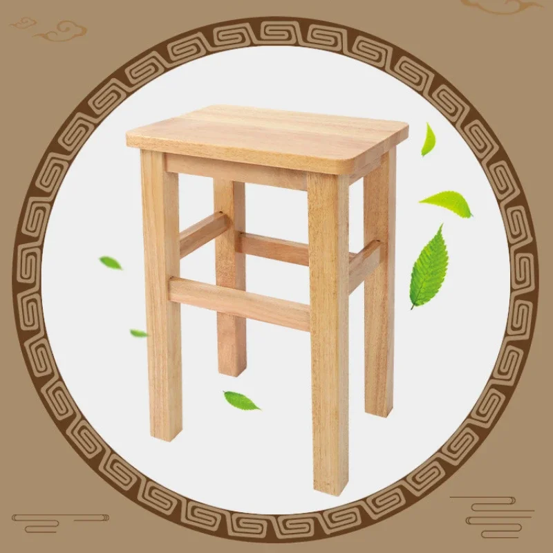 

Solid Wood Thick Square Household Log Low Stool New Chinese Economy Diet Student Bench Wooden Stool Chair