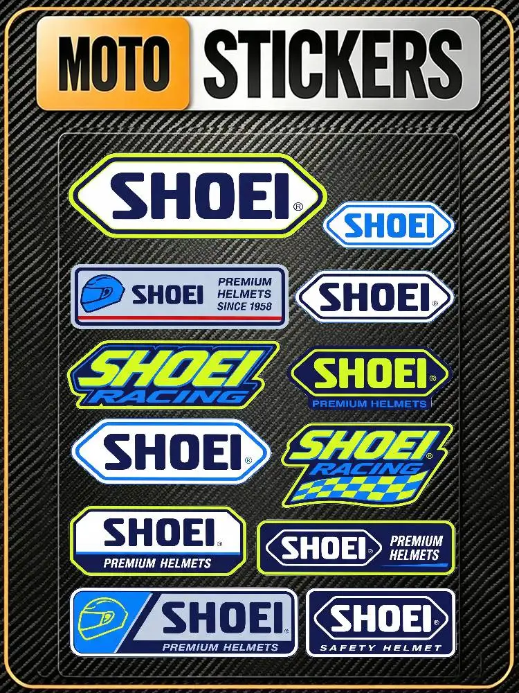 SHOEI High Visibility Reflective Waterproof Decal Scratch Hide Sticker Fit Car Motorcycle Helmet Refrigerator