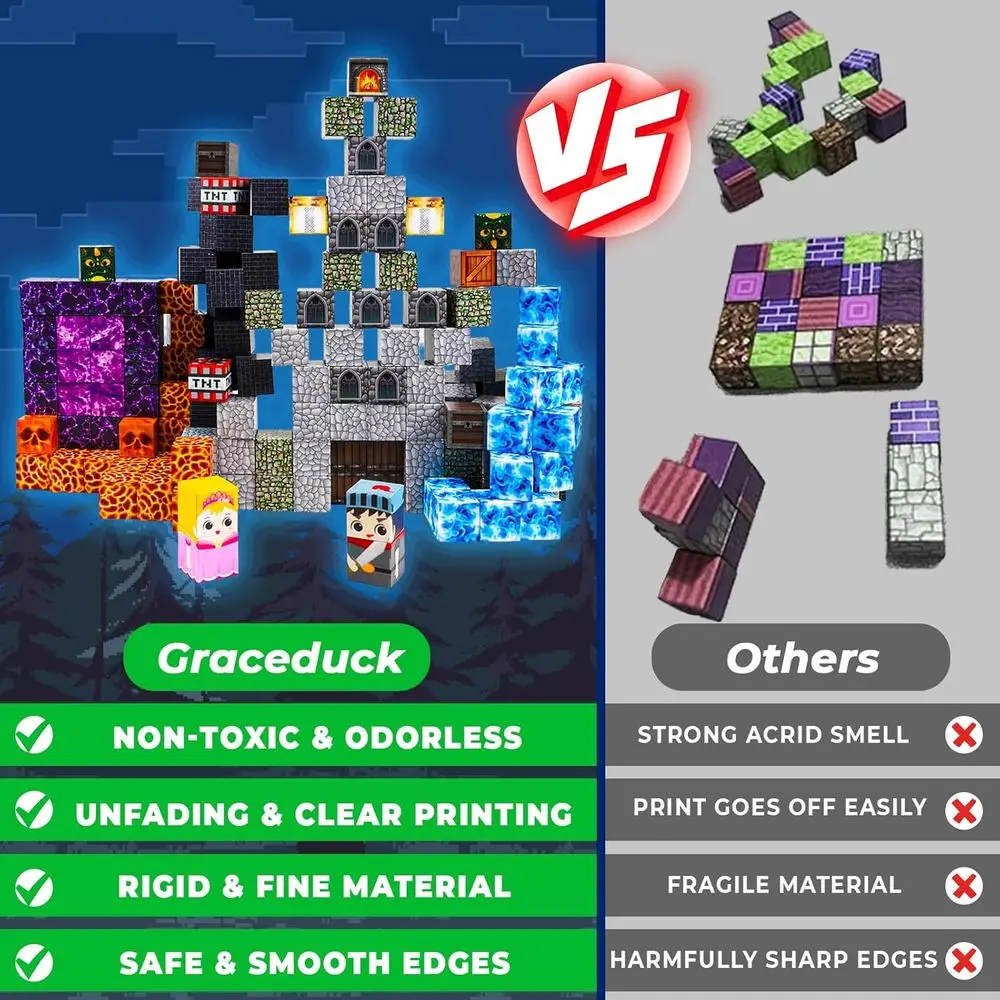 Magnetic Building Set: 150 Pieces for Constructing a Dark Castle Sword Realm - Educational STEM Toys for Kids Aged 6-10