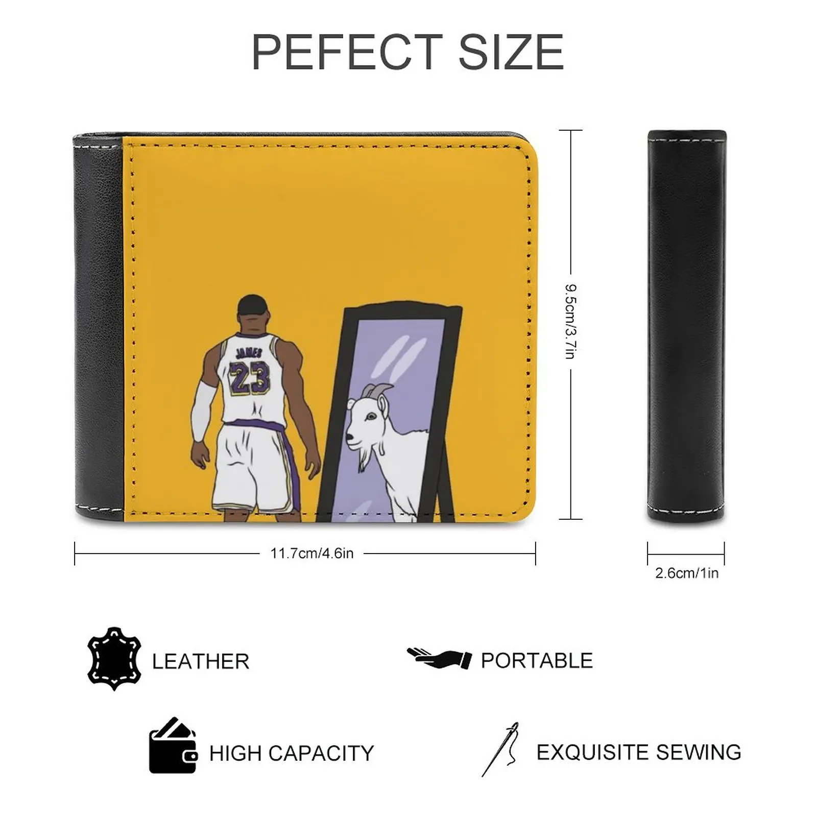 James Mirror Goat Leather wallet credit card holder luxury wallet Sports Basketball James The Goat Bron James Bronny Bronny