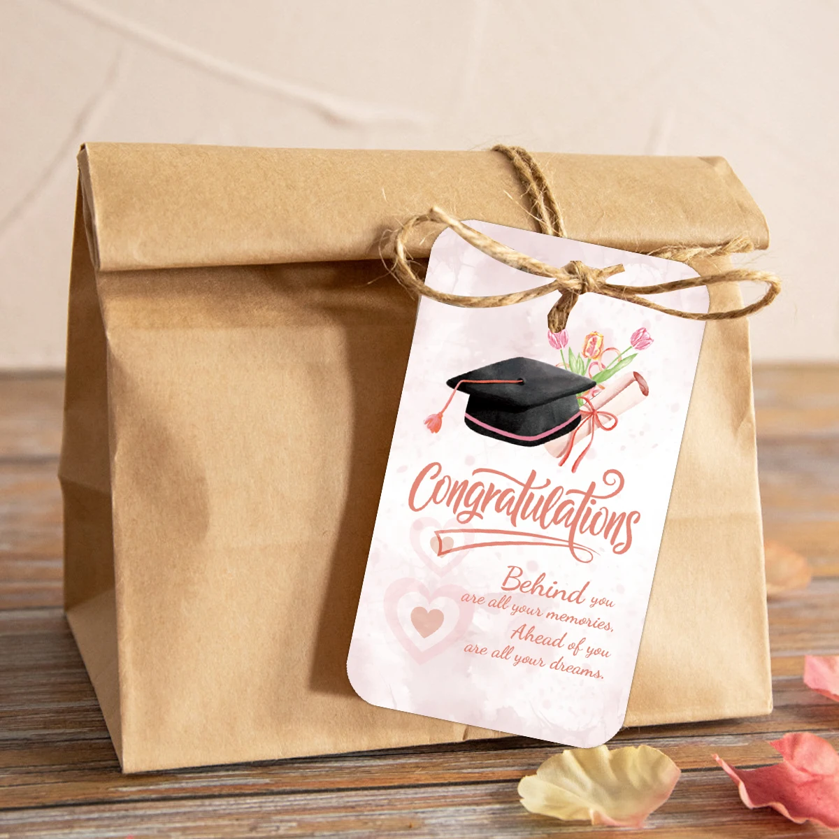 50pcs Graduation Gift Tags-"Congratulations"Grad Cap Design Label For High School&College Graduation Gift,Party Boxes Decoration - view 5