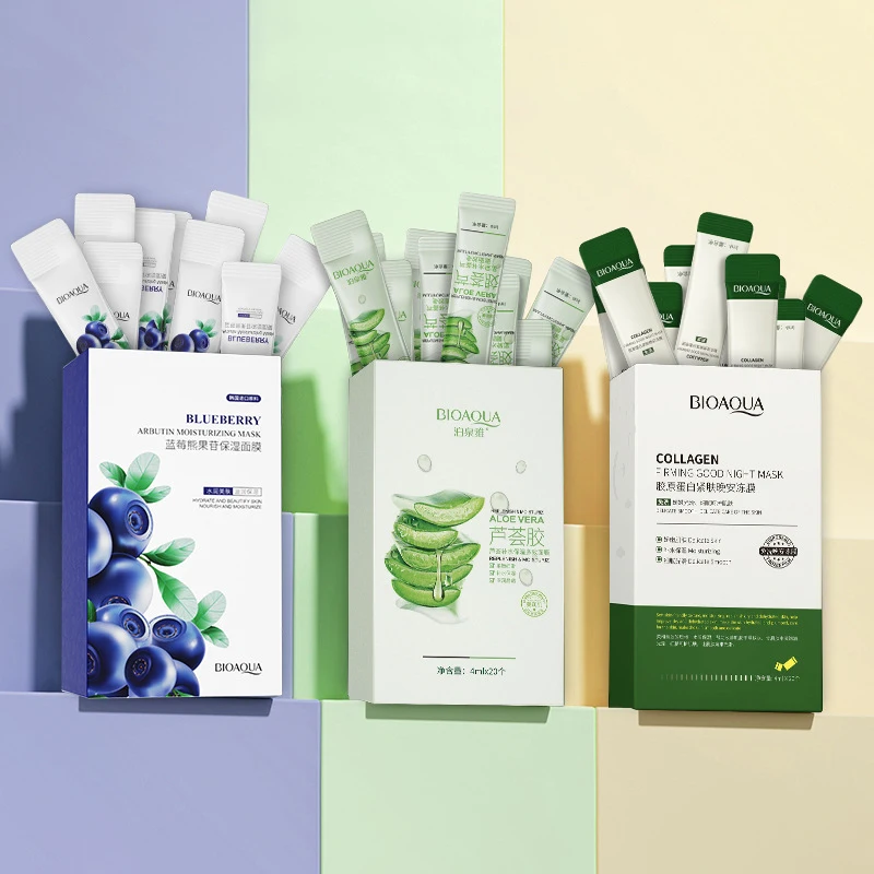 20개입 BIOAQUA 콜라겐 슬리핑 페이셜 마스크 보습 주름 방지 미백 노화 방지 무세척 슬립 페이스 마스크