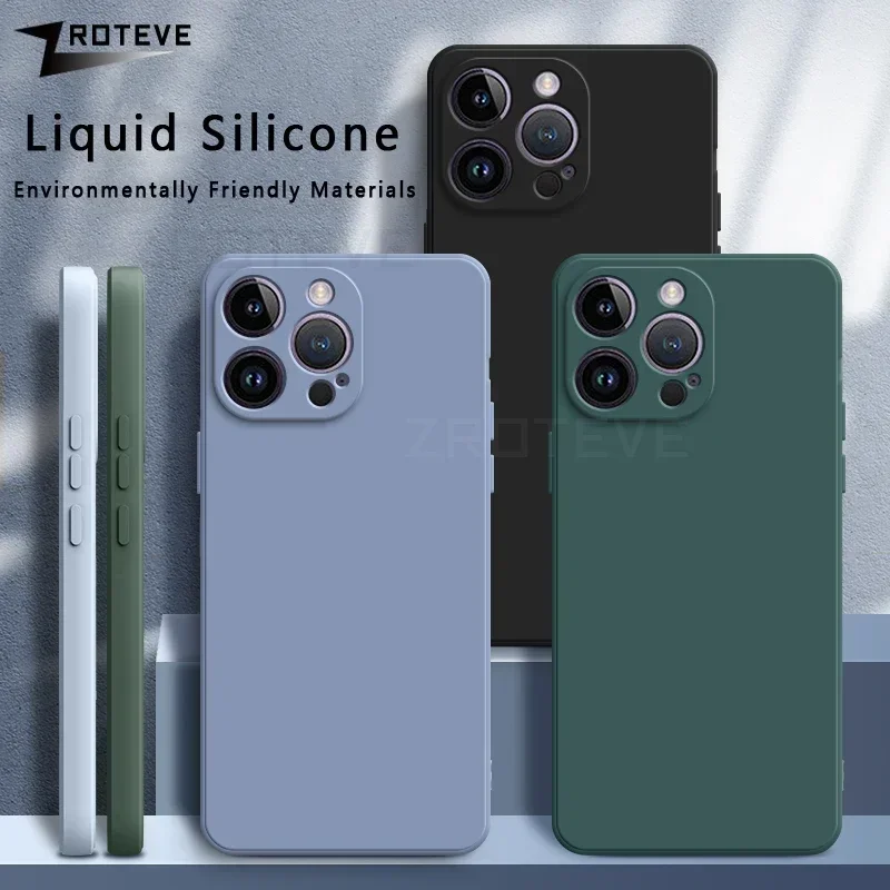 For iPhone16 Pro Max ZROTEVE Silky Liquid Silicone Soft Cover For iPhone 16 15 14 Plus 11 12 13 Mini SE 2 3 2020 2022 Phone Case