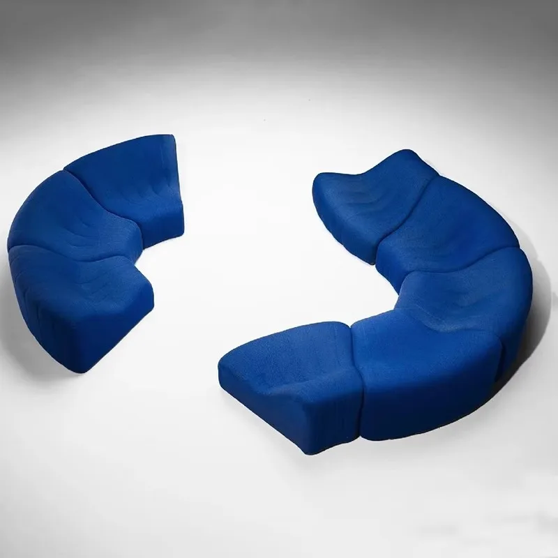 Italian minimalist module special-shaped sofa hotel, model room villa fabric sofa free combination sea wave sofa