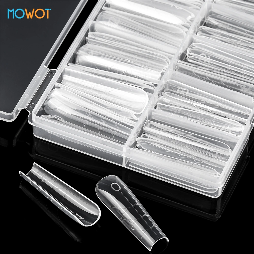 MOWOT 150 قطعة/صندوق مسمار أشكال مزدوجة 15 أحجام بناء سريع UV جل أظافر أكريليك قوالب غطاء كامل قابلة لإعادة الاستخدام تمديد مسمار أشكال علوية #3