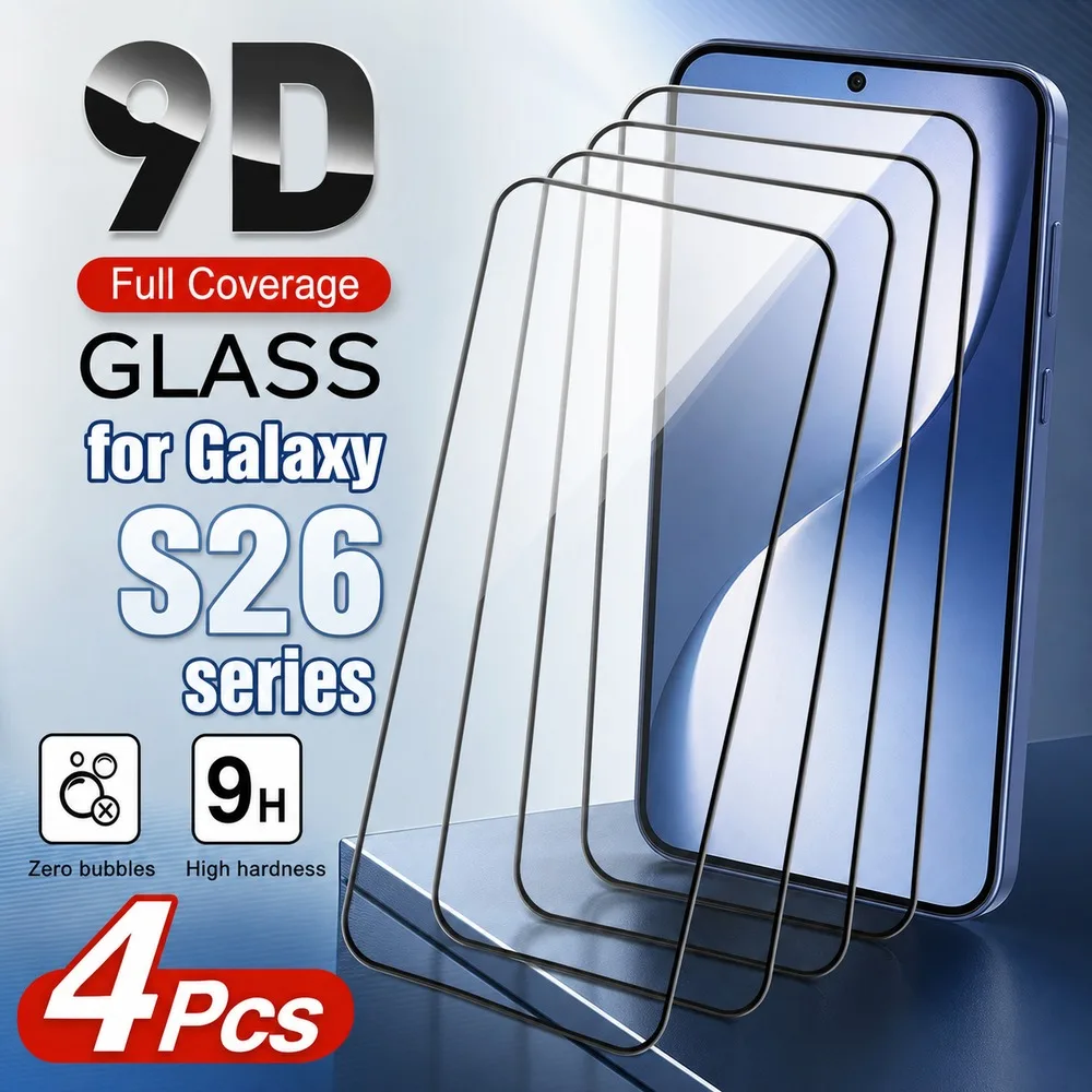 4PCS Tempered Glass For Samsung Galaxy S26 Ultra S26+ S26 S26 FE Screen Protector For Samsung Galaxy S25 Ultra S25+ S25 S25 Edge