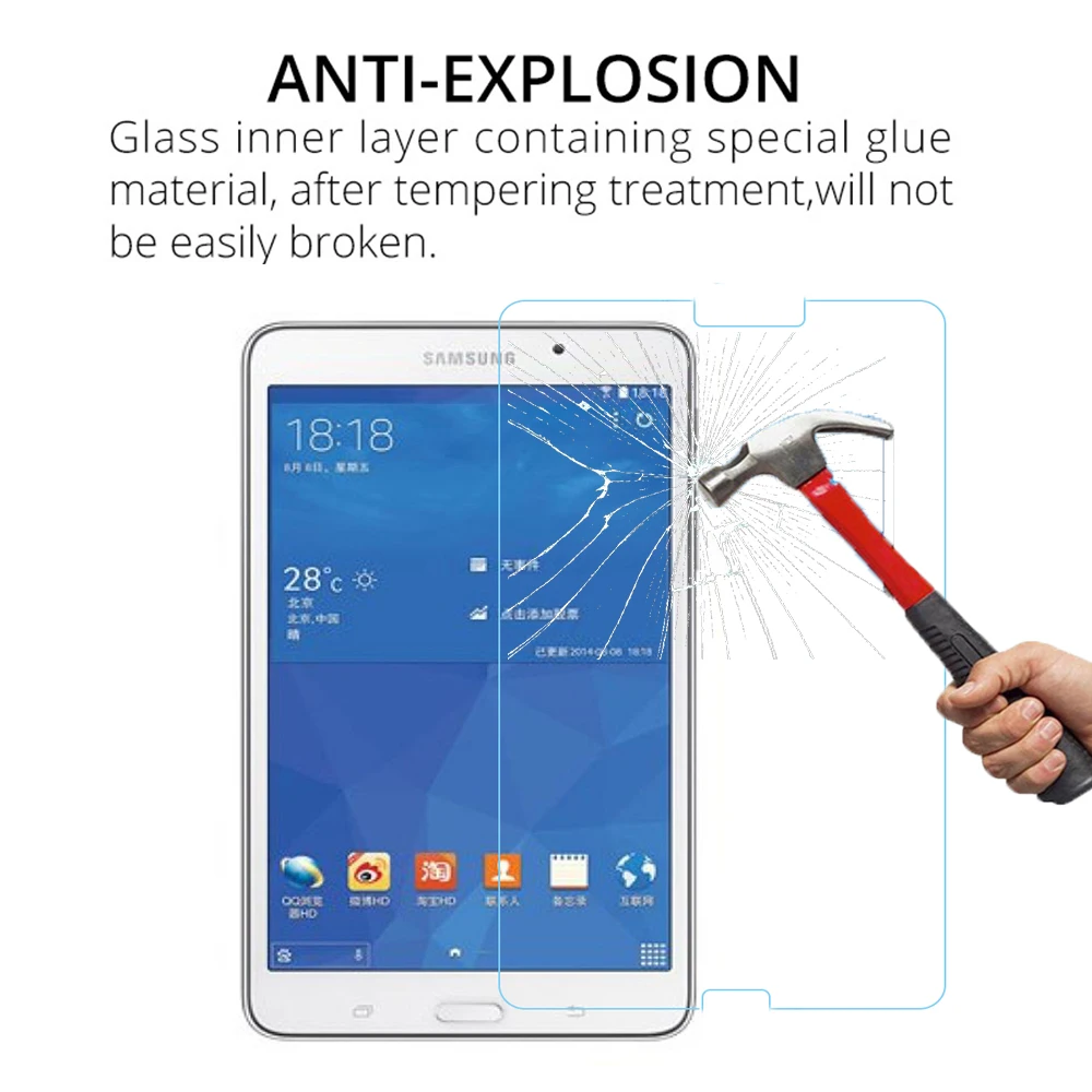 2Pcs/Pack Screen Protector for Samsung Galaxy Tab 4 7 Model SM-T230 T231 T235 HD Tempered Glass for Samsung SM T230 7.0inch