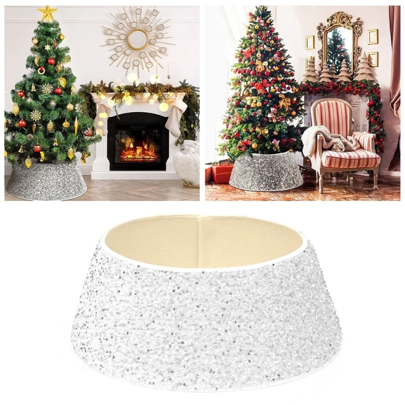 Christmas Tree Collar Collapsible Fabric Christmas Tree Skirt Surround Base for Christmas Tree Skirt Decoration 2024