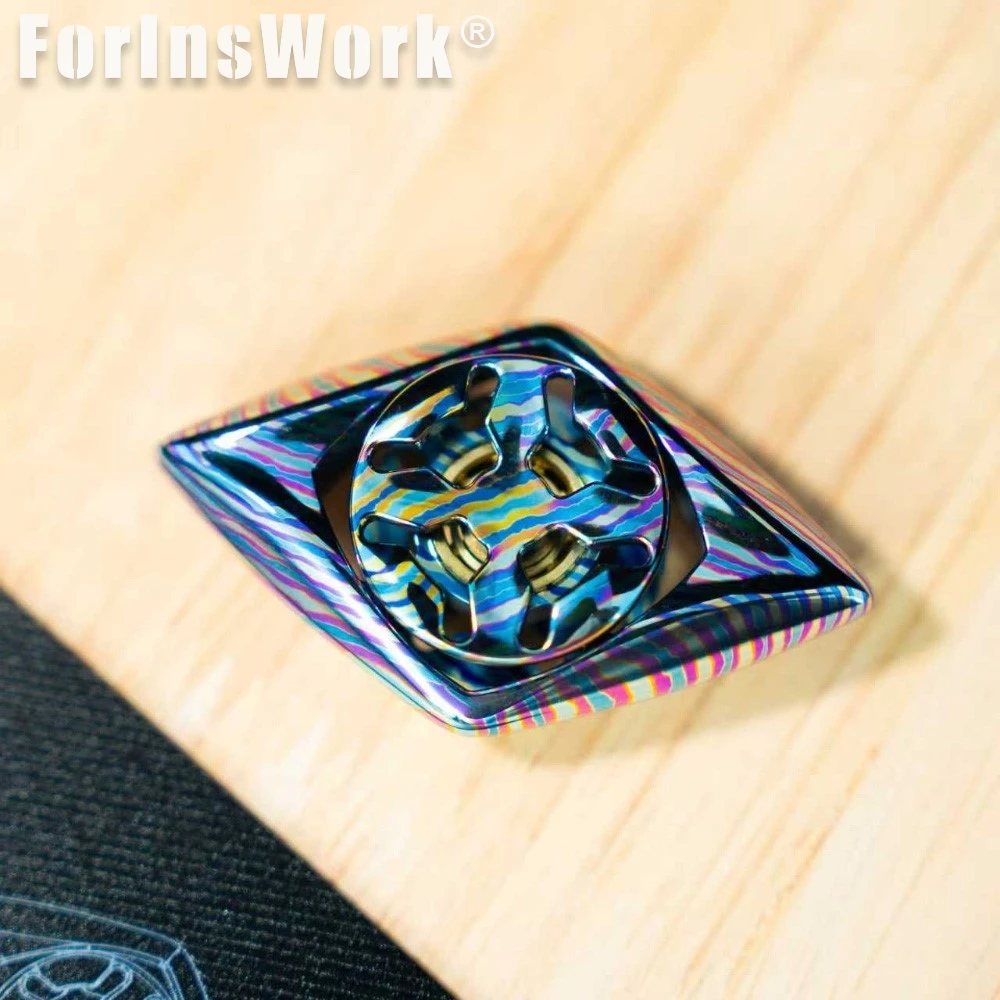 DB EDC Timascus dubbellaagse fidget-spinner voor lage temperaturen - EDC-speelgoed met stressverlichting van premium materiaal |   Soepel handgevoel