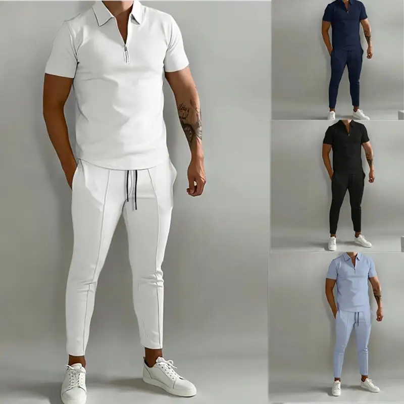 New in Conjunto Hombre Pantalones t shirt Sports Suits Men's Tracksuit 2 Piece Casual Outfits Moletom Masculino Ropa Hombre