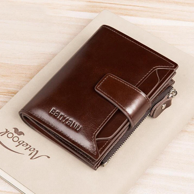 Men Driver License Wallet Travel Short Cowhide Leather Anti RFID Wallet for Man