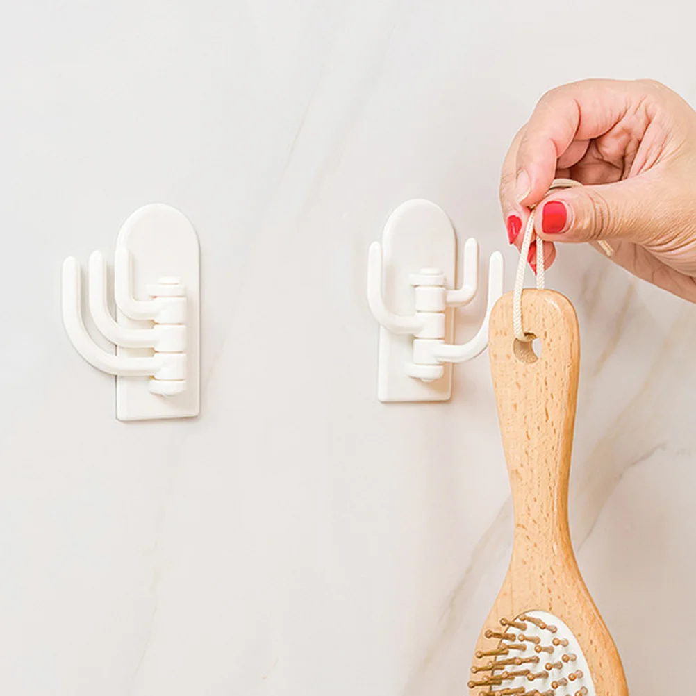 4個入り 頑丈なプラスチック製ドアフック 回転式 キッチン吊り下げオーガナイザー キャビネット収納ホルダー クローゼット用ドアフック