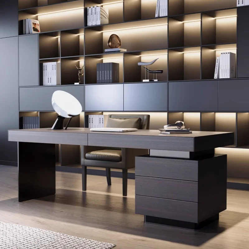 

Modern Executive Table-Minimalist Metal MDF Steel Desk for Home Office School Hotel Workshop Stylish Computer Desk Design