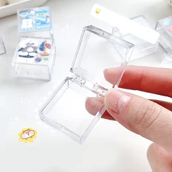 1pc Square Mini Box Transparent Plastic Boxes Portable Collection Box Multifunctional Classification Case Simple Storage Boxes