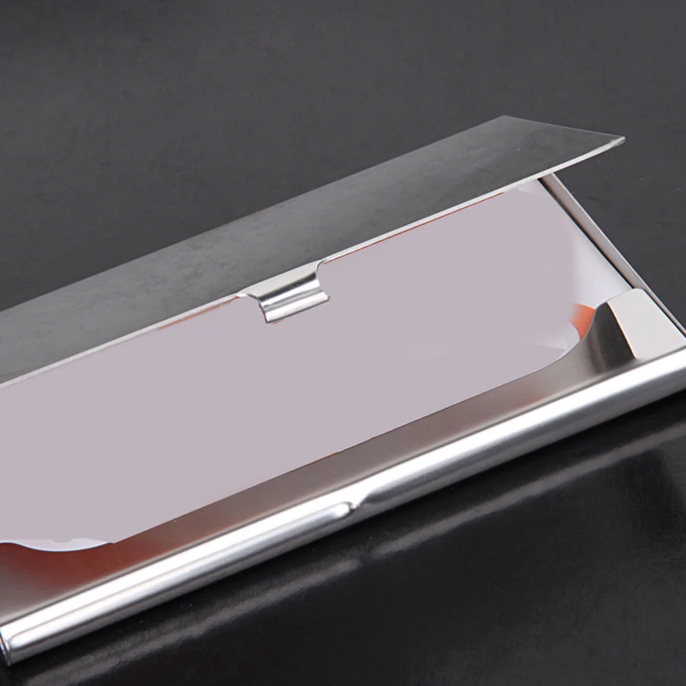 1 قطعة حامل الأعمال المعدنية الفولاذ المقاوم للصدأ اسم الائتمان حالة رقيقة المحمولة تصميم لجيب السترة أو محفظة حامل اسم بسيط #5