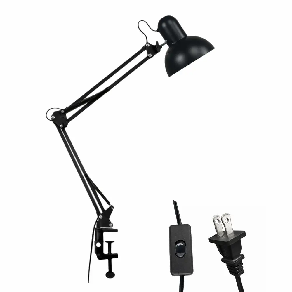 Durable with Clamp LED Reading Lamp Flexible Arm Long Arm Table Lamp Aluminum Alloy Body Multi-Joint Swing Arm Lamp Home Office
