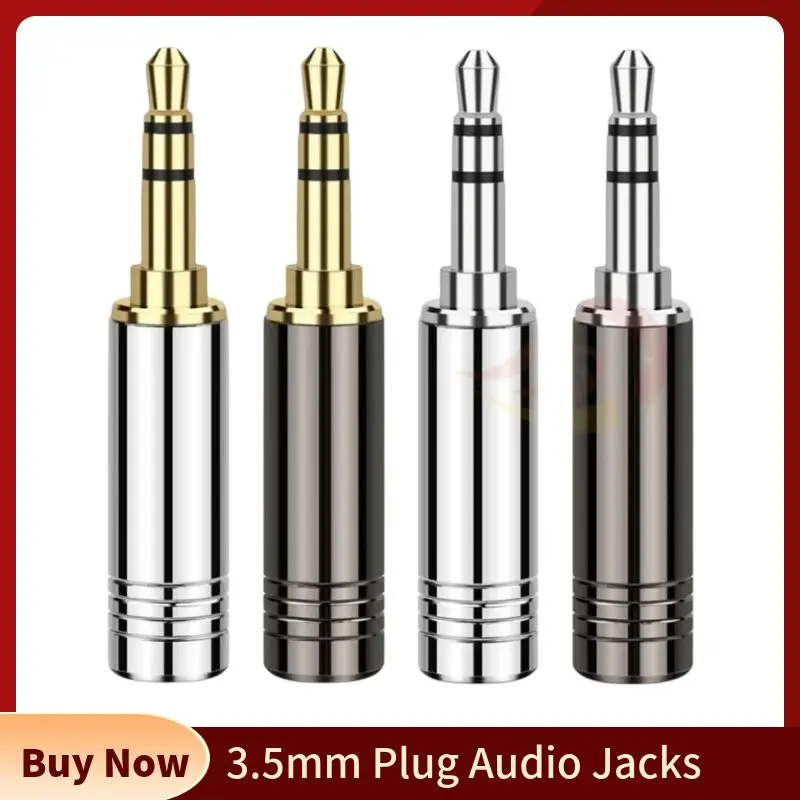3,5 мм стерео 3-полюсный аудиоразъем разъем для наушников HiFi разъем золотой родий для пайки DIY кабель для наушников черный, серебристый