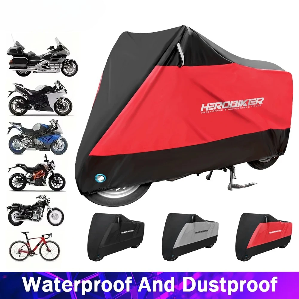 

Motorcycle Cover Dustproof Waterproof Motorbike Raincoat UV Protector Four Season Outdoor Camping Moto Scooter Rain Cover S-4XL