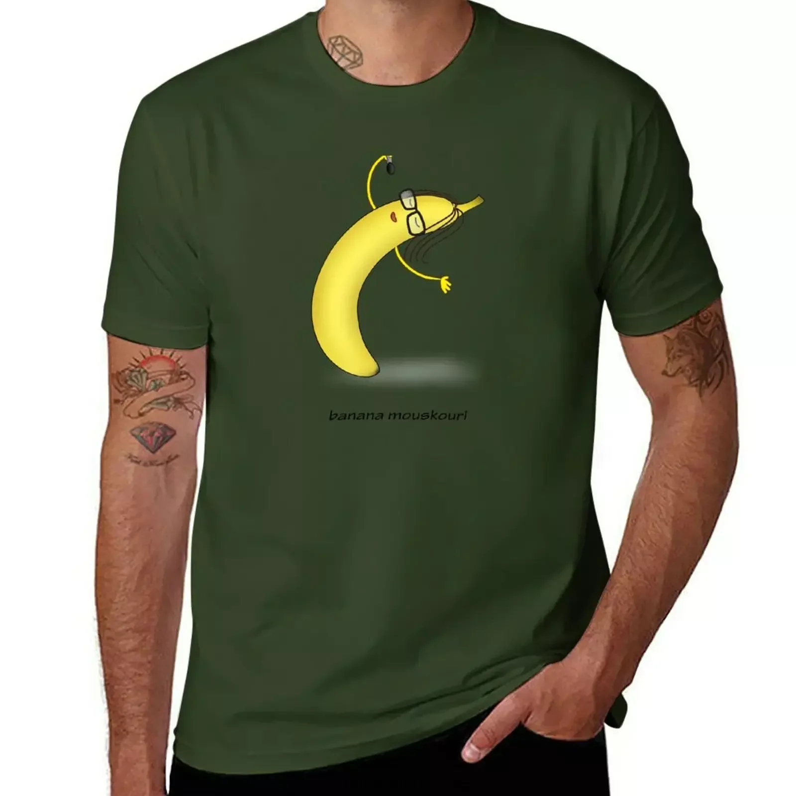 Banana Mouskouri T-Shirt sports fans blacks Short sleeve tee men