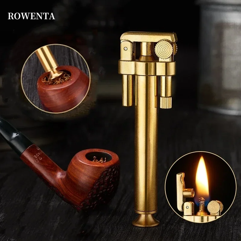 Pure Copper Kerosene Lighter Metal Permanent Cotton Core Windproof Grinding Wheel Lighter Oil Pipe Connector Detachable