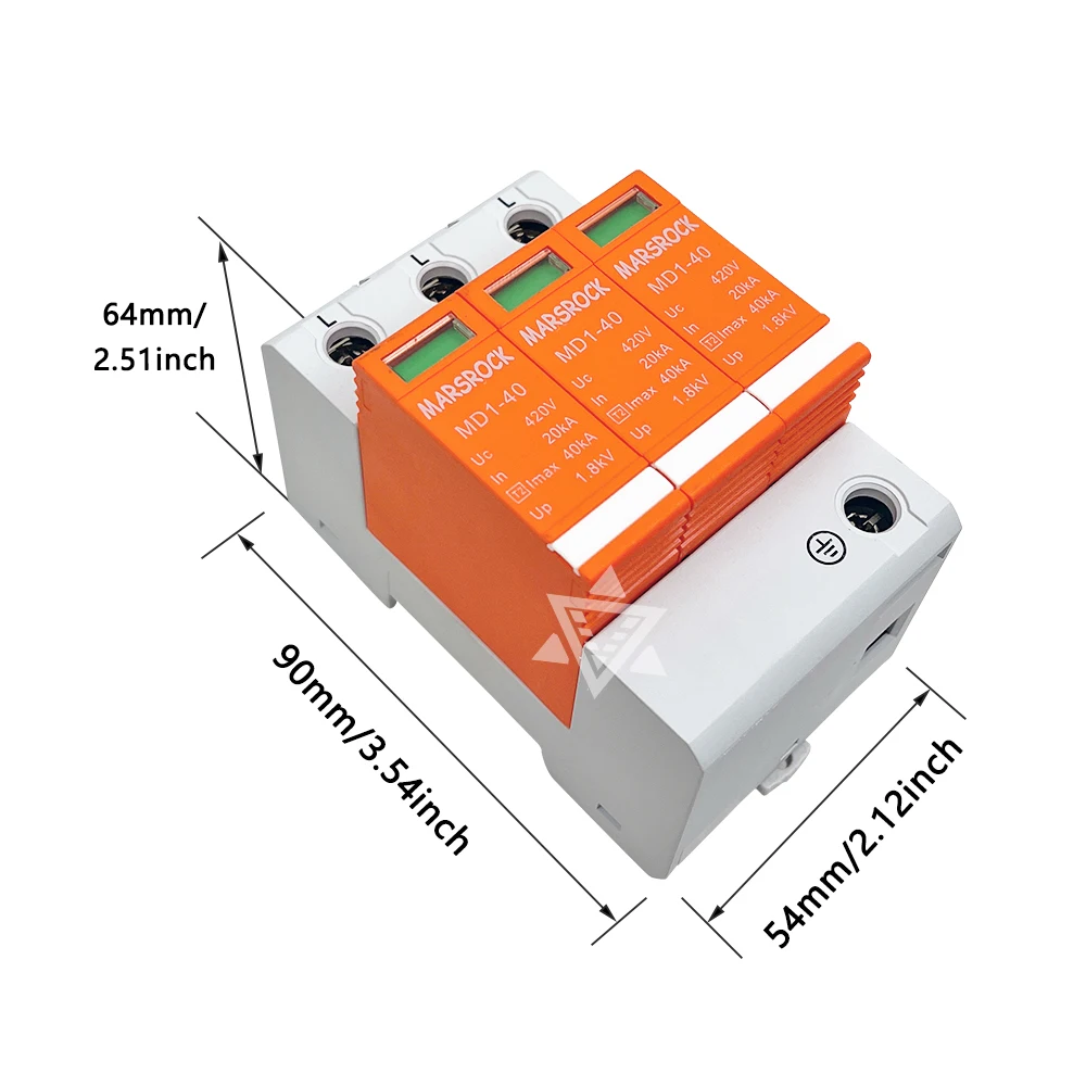 420V AC Three box Suitable For Wind Turbine Lightning Protection SPD, 420V Imax 40KA Lightning Protection Device