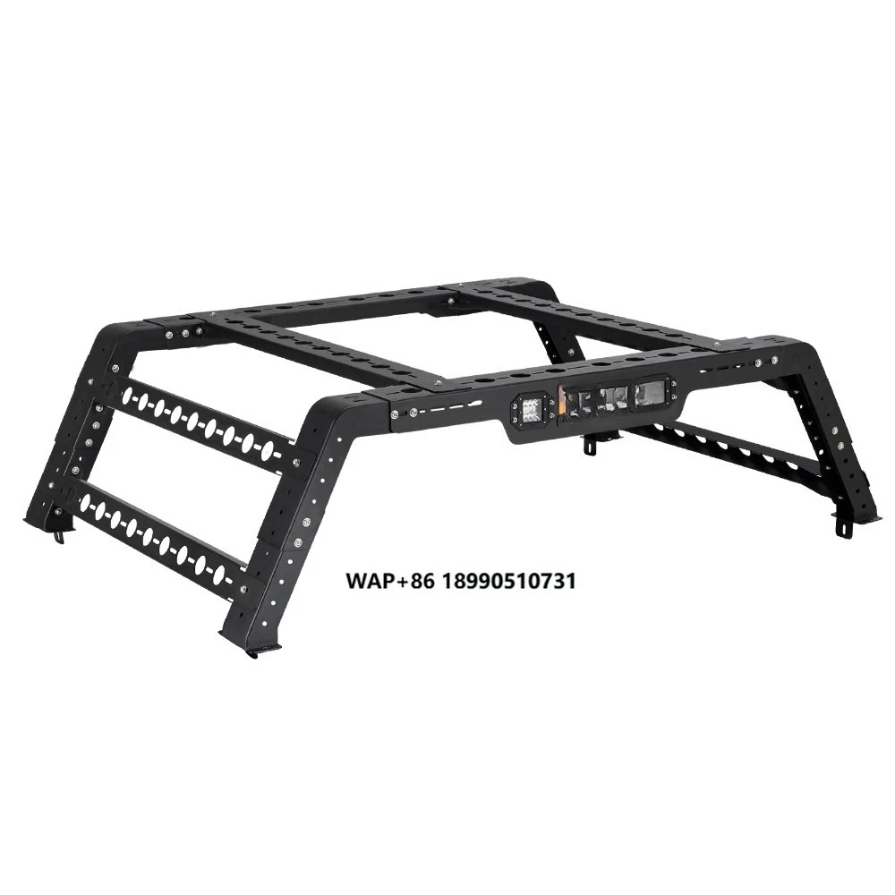 

SAN HIMA Universal UTE Roof Rack 500KG Capacity Adjustable Multi Functional Cage Truck Bed Rack Ladder for 4x4 Overlanding